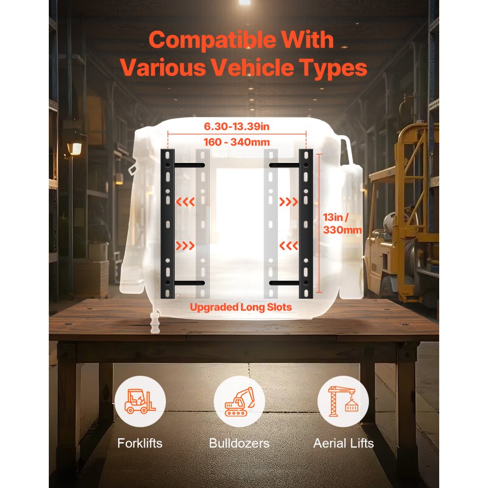 VEVOR Universal Forklift Seat, Tractor Seat with Adjustable Back, Armrest, Headrest & Safety Belt, Secure Tractor Seat with Micro Switch, Ergonomic Lawnmower Seat for Skid Loader Bulldozer