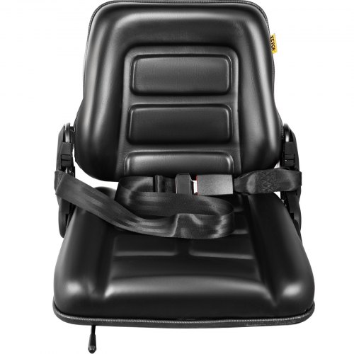 VEVOR Universal Forklift Seat Black PVC Tractor Seat, 6"/150MM Adjustable Mower Seat Foldable Seat including Seat Belt&Seat Switch, 18.5" x 20" x 18" Skid Steer Seat Fit Forklift, Tractor, Skid Loader