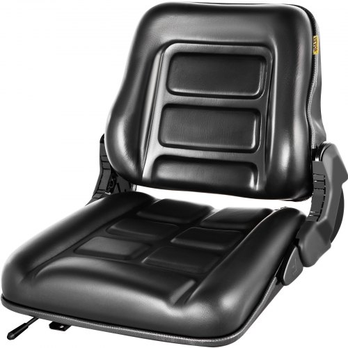 VEVOR Universal Forklift Seat, Black PVC Tractor Seat, 6"/150MM Adjustable Mower Seat, Foldable Seat Including Seat Switch, 18.5" x 20" x 18" Skid Steer Seat, Fit Forklift, Tractor, Skid Loader