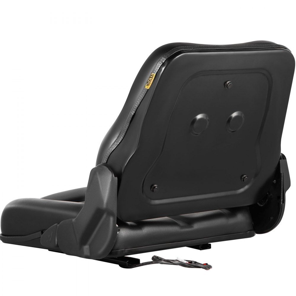 VEVOR Universal Forklift Seat, Black PVC Tractor Seat, 6"/150MM Adjustable Mower Seat, Foldable Seat Including Seat Switch, 18.5" x 20" x 18" Skid Steer Seat, Fit Forklift, Tractor, Skid Loader