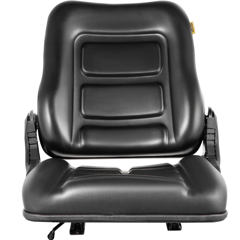 VEVOR Universal Forklift Seat, Black PVC Tractor Seat, 6"/150MM Adjustable Mower Seat, Foldable Seat Including Seat Switch, 18.5" x 20" x 18" Skid Steer Seat, Fit Forklift, Tractor, Skid Loader