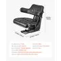 VEVOR Universal Forklift Seat, Waterproof Tractor Suspension Seat with Adjustable Back, Secure Tractor Seat with Micro Switch, Widely Compatible Seat for Skid Loader Bulldozer