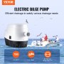 VEVOR Bilge Pump, 750 GPH 12V Automatické ponorné Bilge čerpadlo s plovákovým spínačem, 0,7" výstupní průměr, Small Boat Bilge Pump, Marine Electric Bilge Pump pro lodě, rybníky, bazény, sklepy