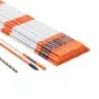 VEVOR Driveway Markers, 50 PCS 121.5 cm, 0.78 cm Diameter Orange Fiberglass Poles Snow Stakes with Reflective Tape, 30 cm Steel Drill Bit & Protection Gloves for Parking Lots, Walkways Easy Visibility
