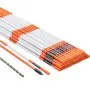 VEVOR Driveway Markers, 50 PCS 122 cm, 0.79 cm Diameter, Orange Fiberglass Poles Snow Stakes with Reflective Tape, 30.48 cm Steel Drill Bit & Protection Gloves for Parking Lots, Walkways Easy Visibility