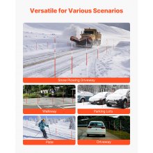 100Pcs Reflective Driveway Markers 5/16" Dia 72 in Snow Stakes Reflectors Orange