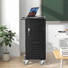 VEVOR Laptop Cart, 20 Device Mobile Charging Cart, Up to 15.6 in Screen Size, Office and Classroom Mobile Charging Cart, for Chromebook, Tablet and Laptop