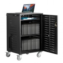 VEVOR Charging Cart Mobile Locking Charging Cart 32 Devices for Laptop & Tablet