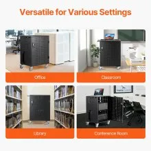 VEVOR Charging Cart, 36 Device Mobile Charging Station, Up to 15.6 in Screen Size, Office and Classroom Mobile Charging Cart, for Chromebook, Tablet and Laptop