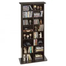 VEVOR Media Storage Cabinet, 8-Tier DVD Shelf Organizer, 559 x 222 x 1295 mm Multimedia Storage Organizer for CDs, DVDs, Books and Games, CD Shelf for Living Room, Home Office, Recording Room