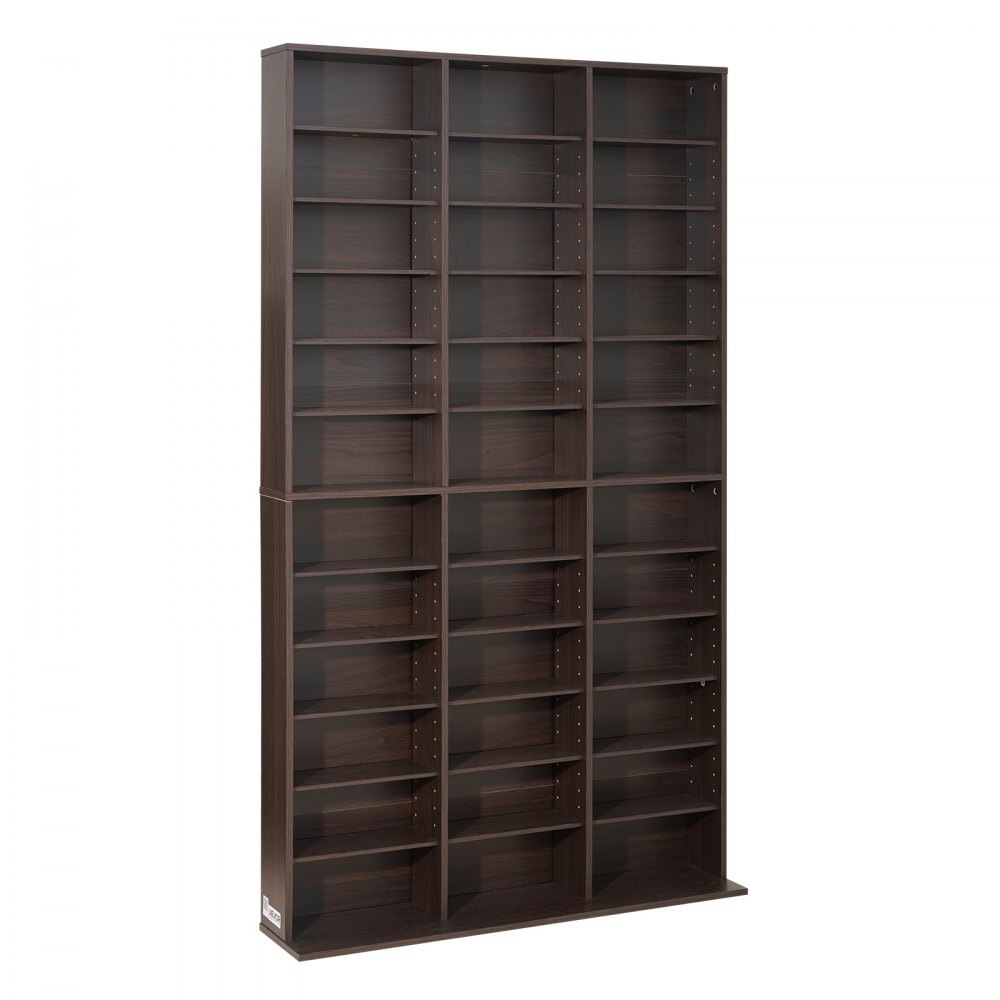 VEVOR Media Storage Cabinet, 12-Tier DVD Shelf Organizer, 101.8 x 23.1 x 181 cm Multimedia Storage Organizer for CDs, DVDs, Books and Games, CD Shelf for Living Room, Home Office, Recording Room