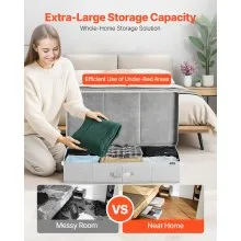 Under Bed Storage 48L Foldable Underbed Box for Household Organization 2 Pack