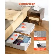 Under Bed Storage 48L Foldable Underbed Box for Household Organization 2 Pack