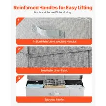 Under Bed Storage 48L Foldable Underbed Box for Household Organization 2 Pack
