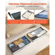 Under Bed Storage 45L Stackable Shoes Organization Box with Clear Lid 2 Pack