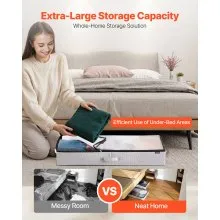 Under Bed Storage 45L Stackable Shoes Organization Box with Clear Lid 2 Pack