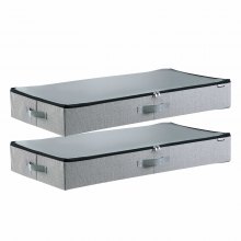 Under Bed Storage 45L Stackable Shoes Organization Box with Clear Lid 2 Pack
