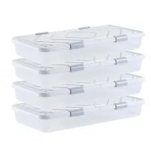 Under Bed Storage with Wheels 31.7x15.6x6.9 Inch Rolling Storage Bags 4 Pack