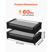 Under Bed Storage with Wheels 30.3 x 18.5 x 6.8 Inch Rolling Storage Bags 2 Pack