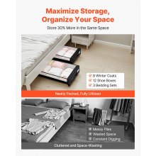 Under Bed Storage with Wheels 30.3 x 18.5 x 6.8 Inch Rolling Storage Bags 2 Pack