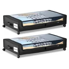 Under Bed Storage with Wheels 30.3 x 18.5 x 6.8 Inch Rolling Storage Bags 2 Pack