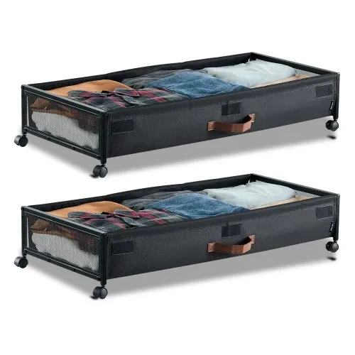 VEVOR Under Bed Storage with Wheels – 36 x 18 x 7in , 2 Pack