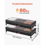 Under Bed Storage with Wheels 36 x 18.1 x 7.3 Inch Rolling Storage Bags 2 Pack