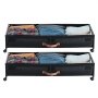 VEVOR Under Bed Storage with Wheels, 915 x 460 x 185 mm, Underbed Containers with Clear Lid, Underbed Shoe Organizer, Rolling Under the Bed Storage Bins for Clothes, Shoes, Blankets, Bedroom, 2 Pack