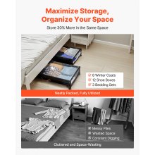 Under Bed Storage with Wheels 36 x 18.1 x 7.3 Inch Rolling Storage Bags 2 Pack