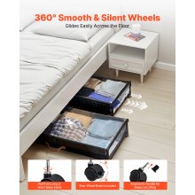 Under Bed Storage with Wheels 36 x 18.1 x 7.3 Inch Rolling Storage Bags 2 Pack