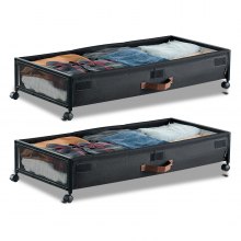 Under Bed Storage with Wheels 36 x 18.1 x 7.3 Inch Rolling Storage Bags 2 Pack