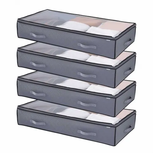 VEVOR Under Bed Storage with Clear Lids 39.2 x 19.7 x 7.1 Inch 90L Large Underbed Clothes Storage Containers Low Profile Under Bed Drawer Shoe VEVOR Under Bed Storage with Clear Lids 39.2 x 19.7 x 7.1 Inch 90L Large Underbed Clothes Storage Containers Low Profile Under Bed Drawer Shoe