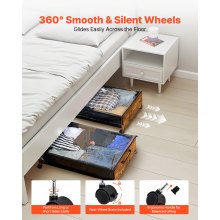Under Bed Storage with Wheels 25.6x18.1x7.1 Inch Rolling Storage Bags 2 Pack