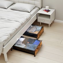 Under Bed Storage with Wheels 25.6x18.1x7.1 Inch Rolling Storage Bags 2 Pack