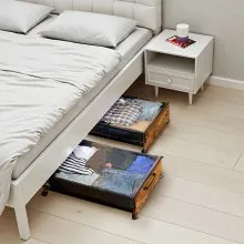 Under Bed Storage with Wheels 25.6x18.1x7.1 Inch Rolling Storage Bags 2 Pack