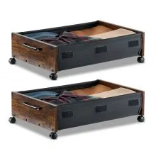Under Bed Storage with Wheels 25.6x18.1x7.1 Inch Rolling Storage Bags 2 Pack