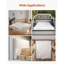 Plastic Mattress Bag 2 PK Bed Cover for Moving and Storage (2 Mil & Queen Size)