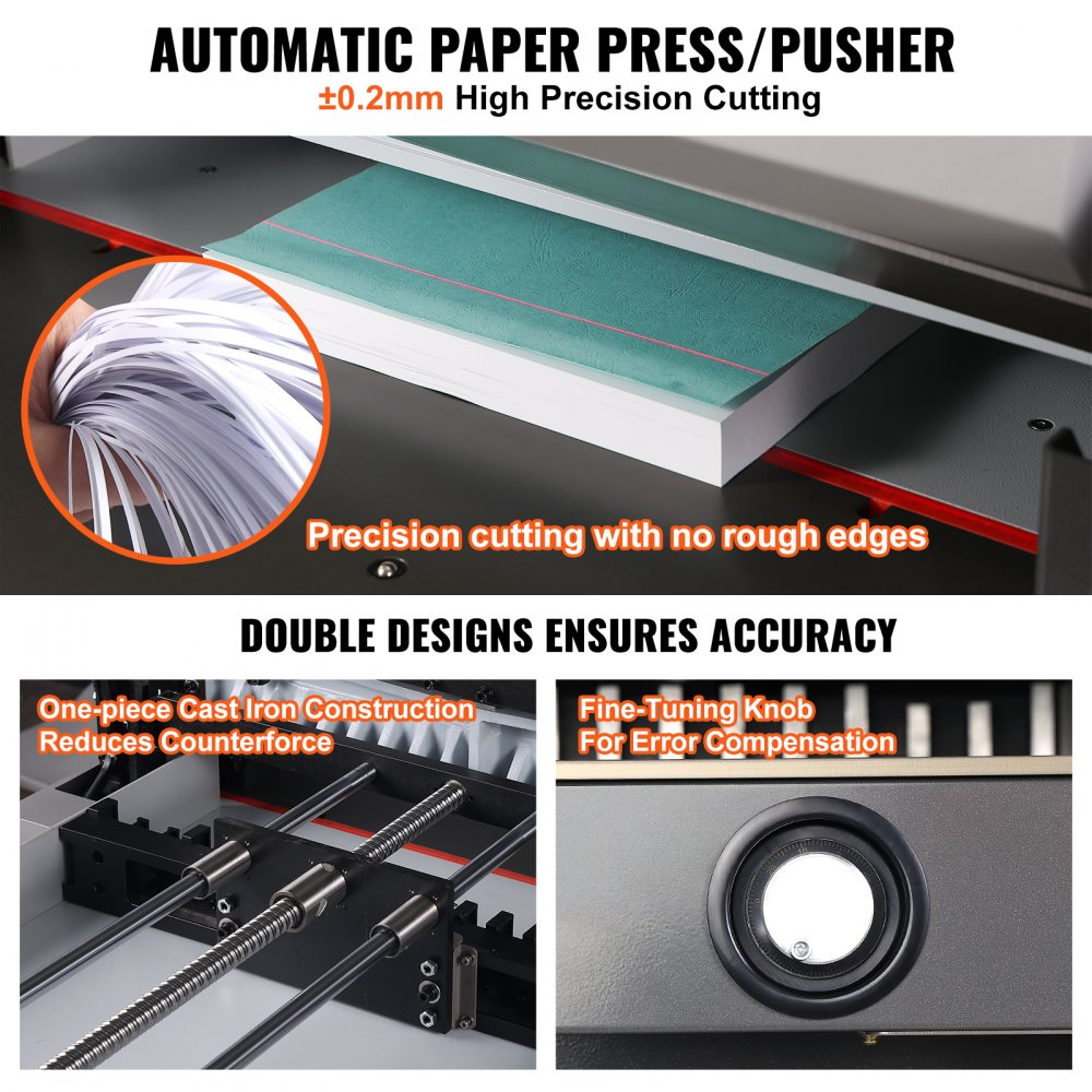 VEVOR Electric Hydraulic Paper Cutter 660.4 mm Cutting Width 80 mm Thickness 177.8 mm Screen