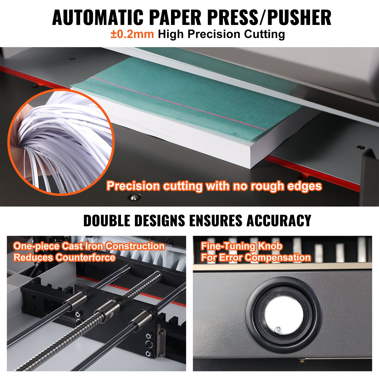 VEVOR Electric Hydraulic Paper Cutter 660.4 mm Cutting Width 80 mm Thickness 177.8 mm Screen