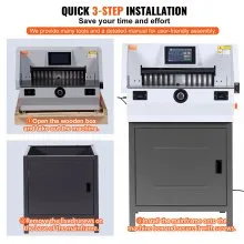 VEVOR Electric Paper Cutter, Heavy Duty Paper Trimmer 19" /482.6mm Cutting Width, 3.14"/80mm Cutting Thickness, Electric  Paper Cutting Machine with 7" Touchscreen Numerical Control Function