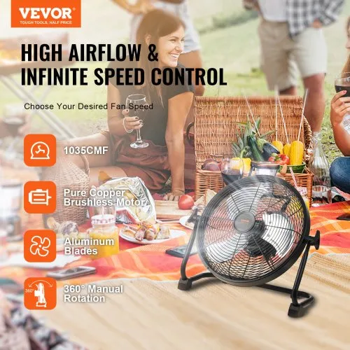 thumbnail image 2 of 12-Inch Cordless Fan With Heavy Duty Metal Construction – Variable Speed & 360° Tilt 2 of 6