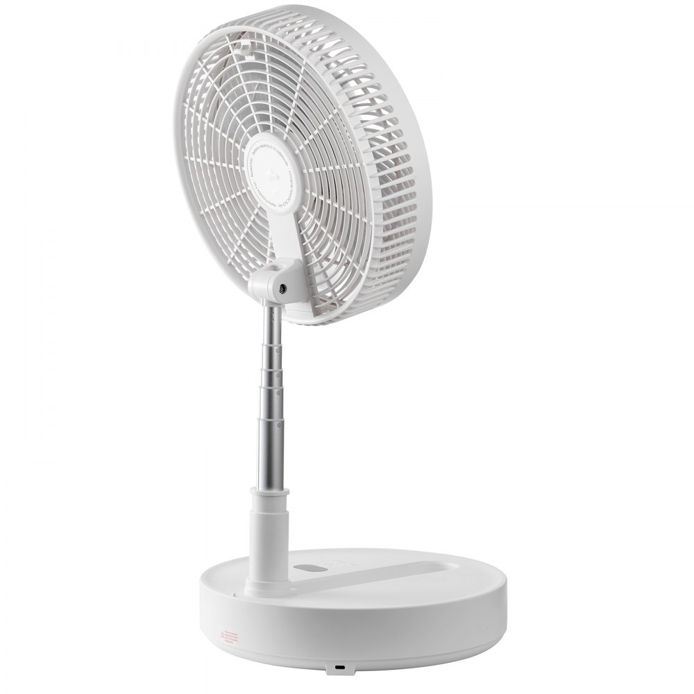 VEVOR 12 Inch Foldable Oscillating Standing Fan with Remote Control, 4 Speed Adjustable Portable Desk Quiet Fan, 7200mah Rechargeable USB Small Fan, Folded Rotating Floor Fan for Bedroom Office Travel
