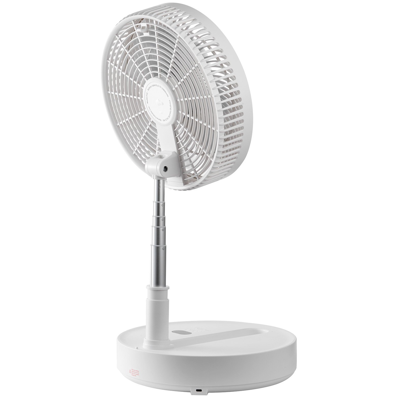 VEVOR 12 Inch Foldable Oscillating Standing Fan with Remote Control, 4 Speed Adjustable Portable Desk Quiet Fan, 7200mah Rechargeable USB Small Fan, Folded Rotating Floor Fan for Bedroom Office Travel