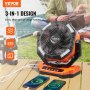 VEVOR 330.2mm Portable Fan Rechargeable with LED Lantern 4 Speeds Swivel Timer