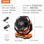 VEVOR Portable Fan Rechargeable 13 inch, Battery Powered Fan with LED Lantern, 4 Speeds Adjustable & 45°/90°Automatic Swivel & Timer , USB Battery Operated Fans for Travel Bedroom Home Camping Office