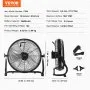 VEVOR Cordless Fan 16 in, Portable Quiet Personal Fan for Home or Office, 360 Degree Manual Pivoting Head, Stepless Speed Regulation High Velocity Cordless Fan, Heavy Duty Metal Industrial Floor Fans