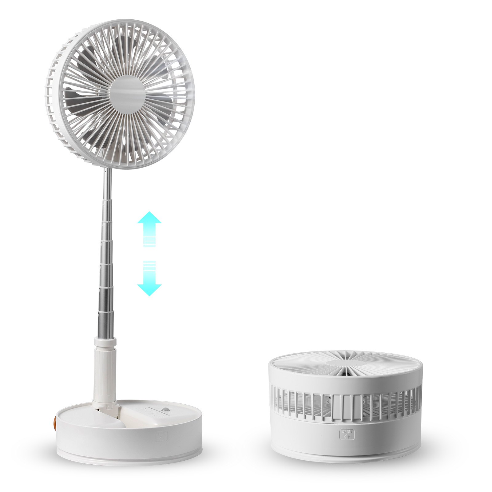 VEVOR foldbar oscillerende stående ventilator 203,2 mm med fjernbetjening bærbar USB