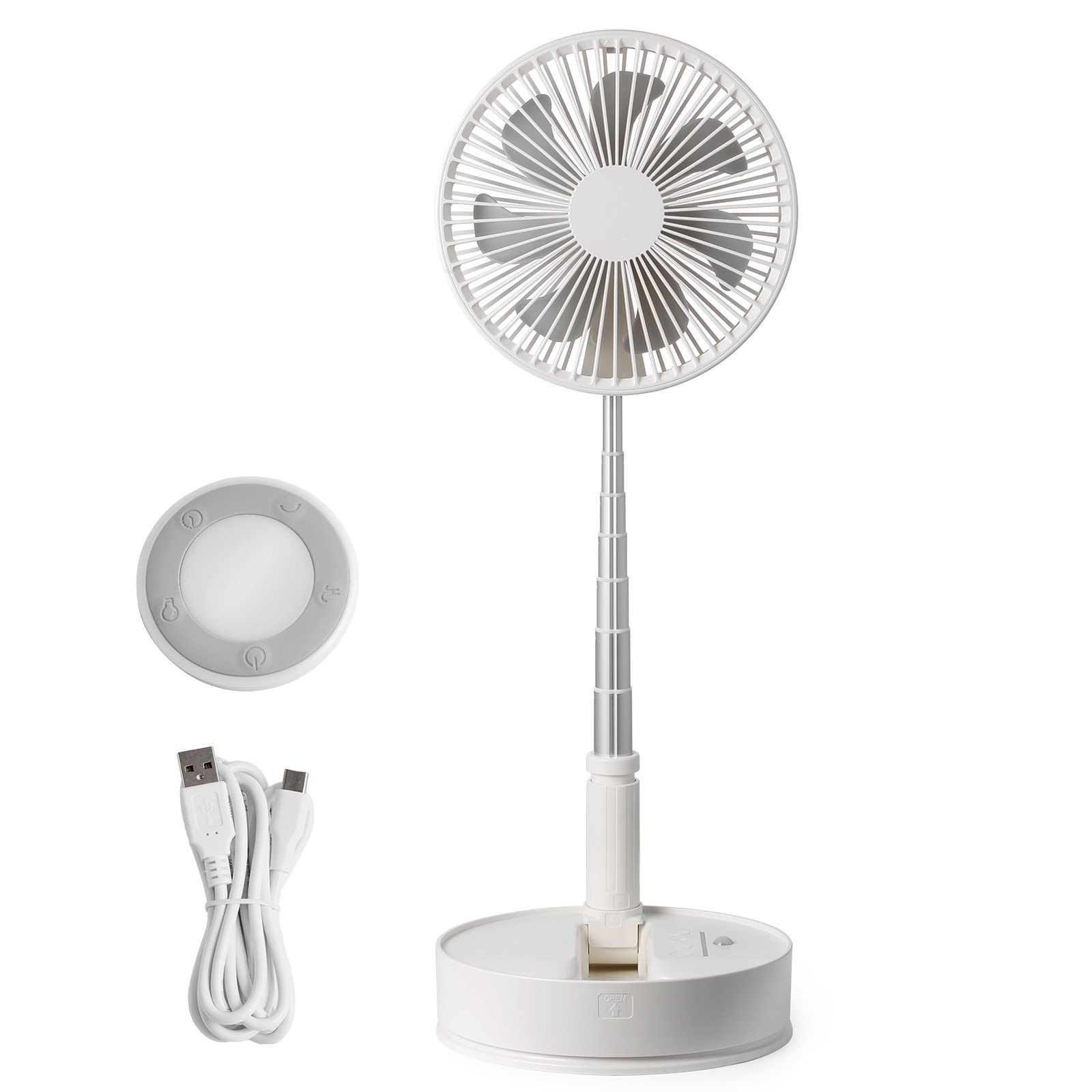 VEVOR foldbar oscillerende stående ventilator 203,2 mm med fjernbetjening bærbar USB