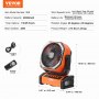 Ventilador portátil VEVOR 228,6 mm recarregável com lanterna LED temporizador giratório de 4 velocidades