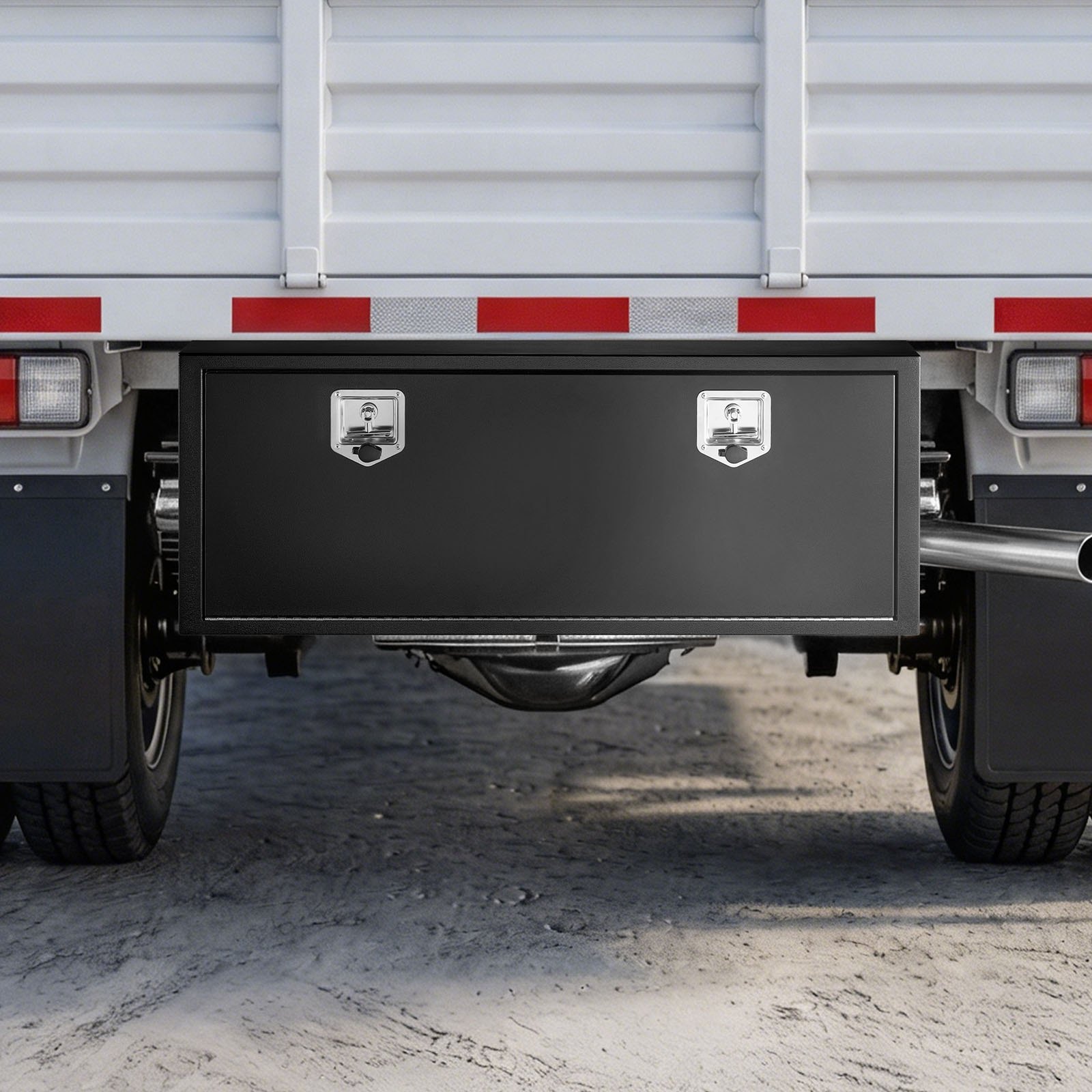 VEVOR Underbody Truck Tool Box, 1219 x 457 x 457 mm Heavy Duty Steel Trailer Storage Box with Lock & Keys, Waterproof Trailer Storage Organizer Under Body Chest with T-Handle for Truck Van SUV, Black